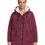 Jason Maxwell Plus Women's Poly Puffer Coat w/ Sherpa Lined Hood